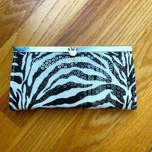 Womens Zebra print clutch
